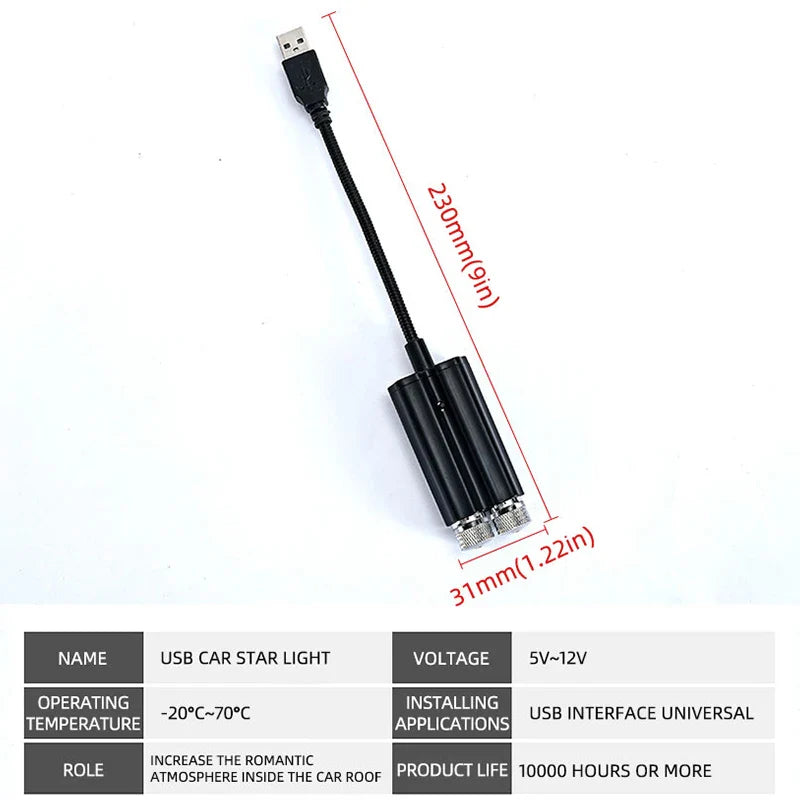 USB Car Roof Starry Light